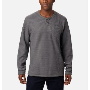 Columbia Muške Majice S Kapuljačom - Flare Gun Waffle Henley Sive | USQI-28794